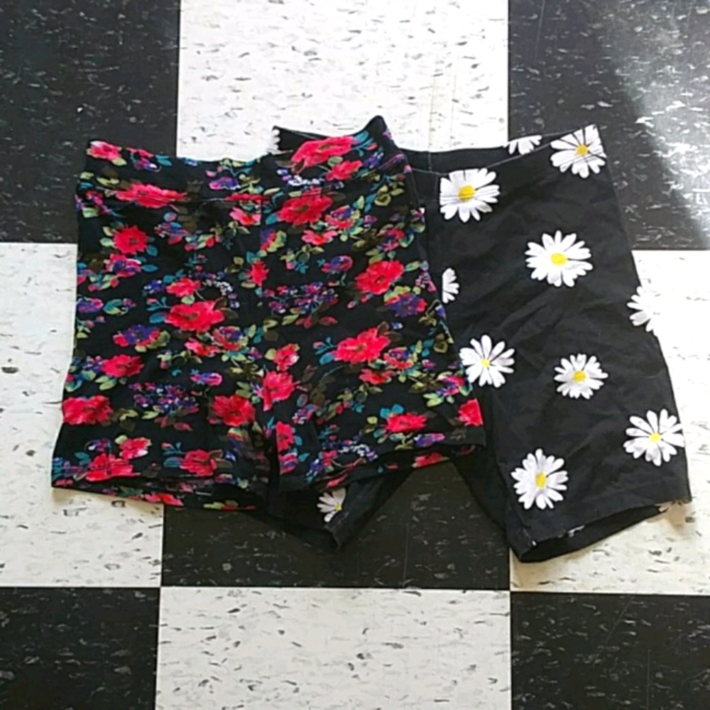 2 pair girls bike shorts